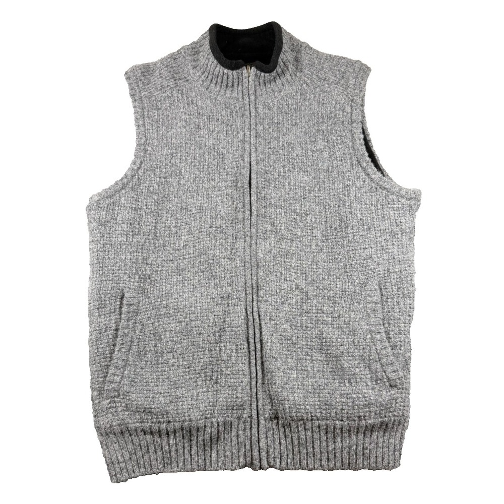 Pendleton Gray Full Zip Washable Wool Sweater Vest Mens M USA